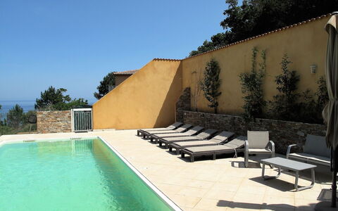 Villa Orizonte: Water, Sky, Property, Plant, Building, Shade, Swimming Pool, Tree, Outdoor Furniture, Rectangle