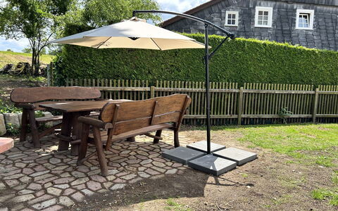Grossschönau 111: Plant, Furniture, Building, Table, Window, Shade, Outdoor Furniture, Tree, Cloud, Outdoor Table