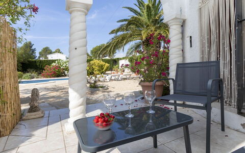 Villa Barcelona: Water, Sky, Cloud, Building, Swimming Pool, Blue, Azure, Outdoor Furniture, Leisure, Plant