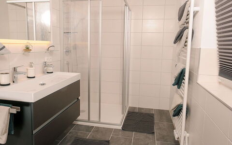 Wanglblick: Mirror, Property, Sink, Building, Plumbing Fixture, Bathroom, Tap, Cabinetry, Interior Design