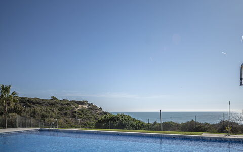Cristina: Water, Sky, Swimming Pool, Plant, Blue, Rectangle, Tree, Shade, Outdoor Furniture, Umbrella