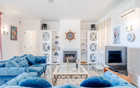 Villa Rosa: Furniture, Couch, Interior Design, Flooring, Living Room, Floor, Apartment, Ceiling, Home