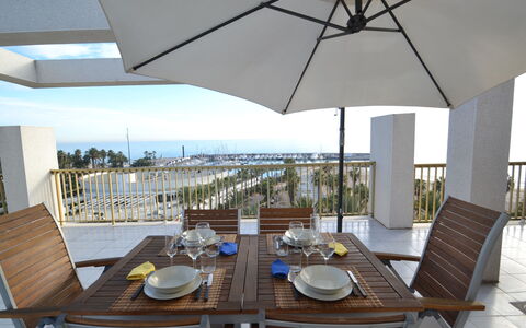 Atico Miramar: Water, Plant, Sky, Property, Nature, Azure, Swimming Pool, Tree, Vegetation, Grass