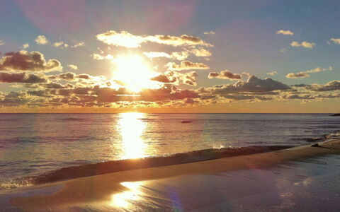 Greta - 200M from the Sea: Sky, Sun, Horizon, Cloud, Daytime, Body Of Water, Water, Beach, Sunset, Nature