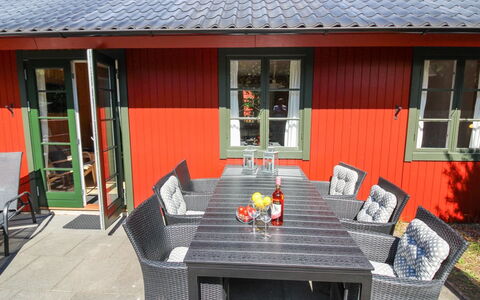 Nis - 200M from the Sea: Furniture, Table, Outdoor Furniture, Outdoor Table, Chair, Wood Stain, Shade, Backyard, Cottage, Kitchen & Dining Room Table