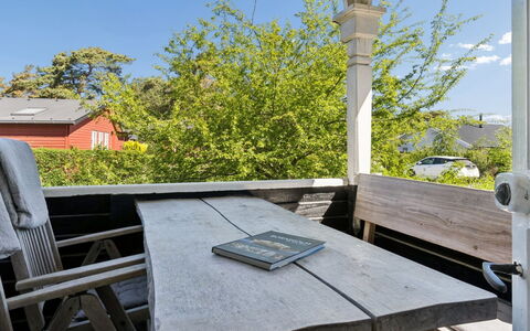 Kerstin - 100M from the Sea: Furniture, Wood, Outdoor Furniture, Porch, Outdoor Table, Deck, Chair, Hardwood, Shade, Outdoor Structure