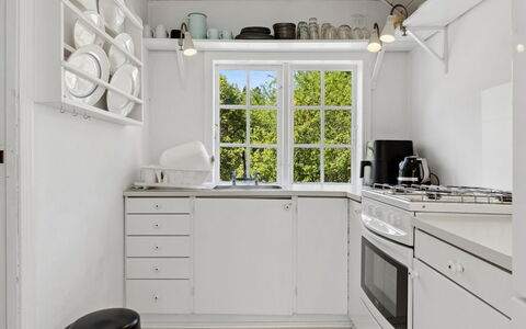 Kerstin - 100M from the Sea: Kitchen, Interior Design, Flooring, Kitchen Appliance, Major Appliance, Ceiling, Countertop, Floor, Cabinetry, Home