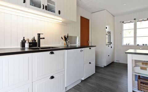 Ronja - 300M from the Sea: Wood, Kitchen, Cabinetry, Countertop, Kitchen Appliance, Cupboard, Drawer, Major Appliance, Hardwood, Home Appliance