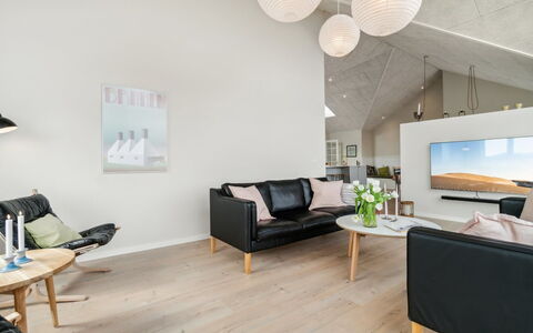 Skoge - 500M from the Sea: Furniture, Interior Design, Couch, Flooring, Living Room, Floor, Wood, Ceiling, Light Fixture, Room