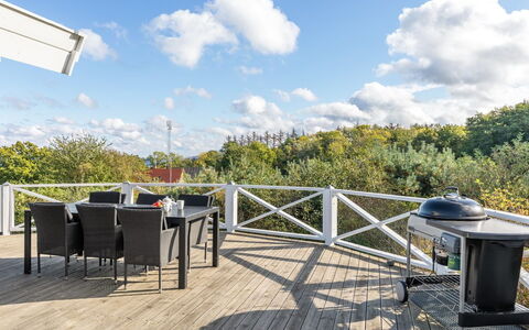 Tjelle - 300M from the Sea: Roof, Home, Door, Cottage, Shade, Siding, Yard, Estate, Backyard