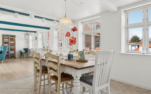 Heleen - 100M from the Sea: Furniture, Interior Design, Flooring, Floor, Dining Room, Table, Wood, Ceiling, Chair, Light Fixture