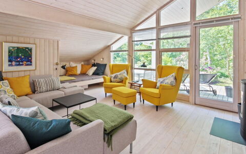 Nikoletta - 250M from the Sea: Interior Design, Furniture, Couch, Wood, Ceiling, Living Room, Flooring, Room, Floor