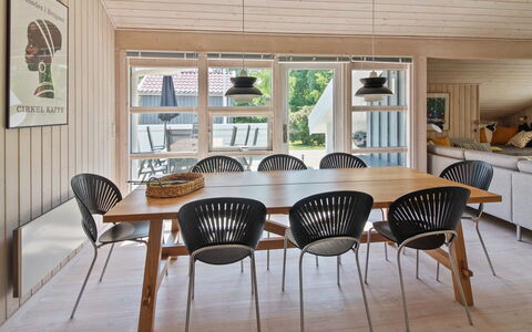 Nikoletta - 250M from the Sea: Furniture, Wood, Interior Design, Flooring, Ceiling, Floor, Table, Kitchen & Dining Room Table, Dining Room, Wood Flooring