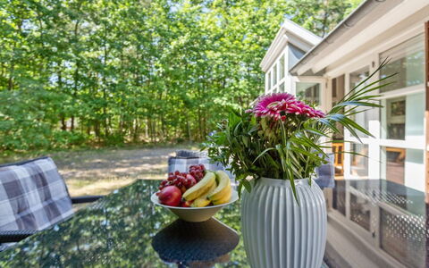 Dafne - 600M from the Sea: Roof, House, Home, Cottage, Siding, Estate, Driveway, Garden Buildings, Yard, Shed