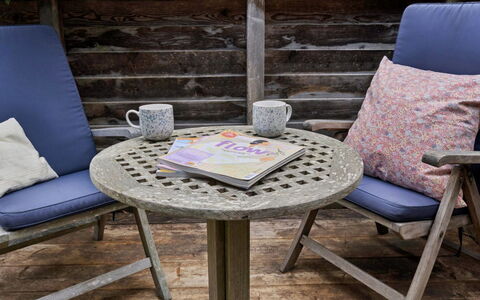 Yrja - 150M from the Sea: Furniture, Wood, Outdoor Furniture, Chair, Outdoor Table, Hardwood, Wood Stain, Flowerpot, Patio