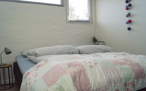 Seppe - 500M from the Sea: Bed, Bedroom, Bedding, Bed Sheet, Furniture, Interior Design, Linens, Textile, Floor, Room