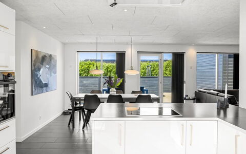 Ilfar - 700M from the Sea: Kitchen, Interior Design, Flooring, Ceiling, Floor, Countertop, Light Fixture, Furniture, Cabinetry, Home Appliance
