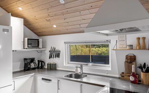 Federica - 500M from the Sea: Wood, Ceiling, Interior Design, Kitchen, Countertop, Light Fixture, Lighting, Home, Kitchen Appliance, Home Appliance