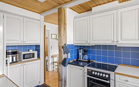 Matilda - 375M from the Sea: Kitchen, Flooring, Interior Design, Countertop, Wood, Kitchen Appliance, Major Appliance, Ceiling, Cabinetry, Floor