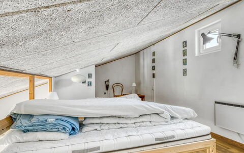 Salka - 150M from the Sea: Wood, Interior Design, Ceiling, Furniture, Bedroom, Flooring, Floor, Lighting, Linens, Bed