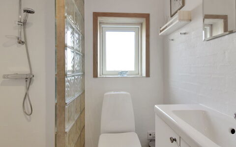 Åmunde - 150M from the Sea: Bathroom, Wall, Plumbing Fixture, Flooring, Interior Design, Toilet Seat, Toilet, Floor, Ceiling, Plumbing