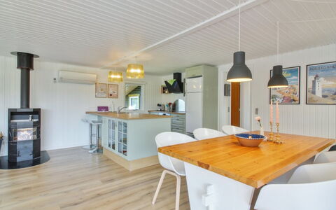 Herma - 300M from the Sea: Interior Design, Flooring, Wood, Ceiling, Furniture, Floor, Light Fixture, Wood Flooring, Kitchen, Lighting