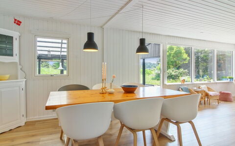 Herma - 300M from the Sea: Flooring, Wood, Interior Design, Furniture, Ceiling, Floor, Light Fixture, Kitchen & Dining Room Table, Dining Room, Home