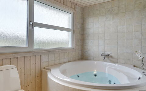 Joella - 200M from the Sea: Bathroom, Plumbing Fixture, Flooring, Bathtub, Wall, Floor, Interior Design, Ceiling, Tap, Room