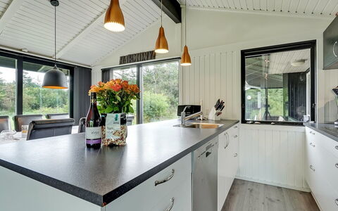 Avia - 500M from the Sea: Kitchen, Countertop, Interior Design, Ceiling, Kitchen Appliance, Light Fixture, Cabinetry, Plumbing Fixture, Kitchen Sink, Home Appliance
