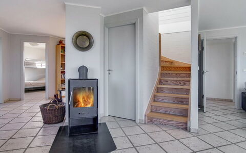 Nantje - 125M from the Sea: Wall, Flooring, Floor, Interior Design, Furniture, Room, Hearth, Wood-Burning Stove, Wood Stain, Living Room