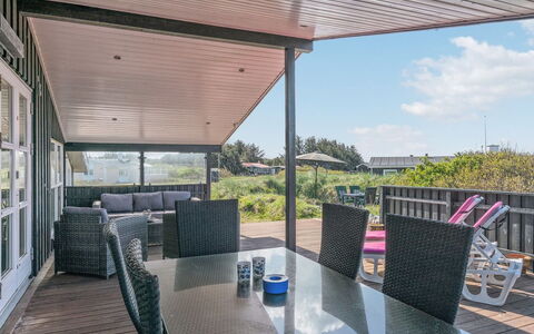 Bertil - 400M from the Sea: Wood, Porch, Furniture, Ceiling, Deck, Floor, Shade, Outdoor Furniture, Door, Outdoor Structure