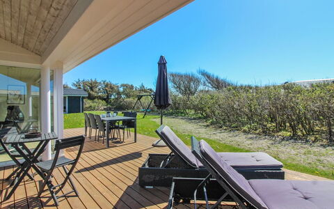 Minza - 250M from the Sea: Deck, Wood Flooring, Shade, Plank, Hardwood, Porch, Boardwalk, Resort, Outdoor Furniture, Wood Stain