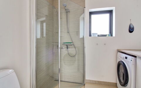 Mikkel - 300M from the Sea: Flooring, Floor, Interior Design, Plumbing Fixture, Bathroom, Ceiling, Room, Lighting, Plumbing, Tap