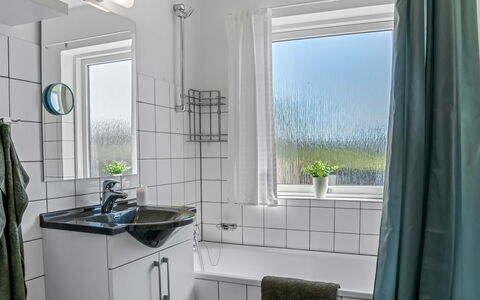 Nayeli - 275M from the Sea: Plumbing Fixture, Interior Design, Flooring, Tap, Sink, Floor, Plumbing, Bathroom, Curtain, Room