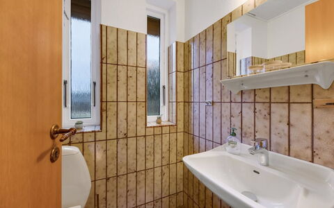 Urho - 500M from the Sea: Plumbing Fixture, Flooring, Floor, Interior Design, Bathroom, Bathroom Sink, Sink, Plumbing, Room, Ceiling