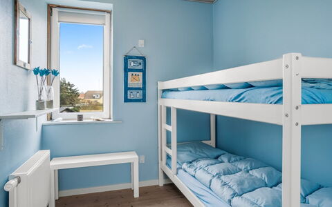 Elmo - 300M from the Sea: Blue, Bedroom, Bed, Interior Design, Furniture, Bedding, Floor, Ceiling, Bed Sheet, Apartment