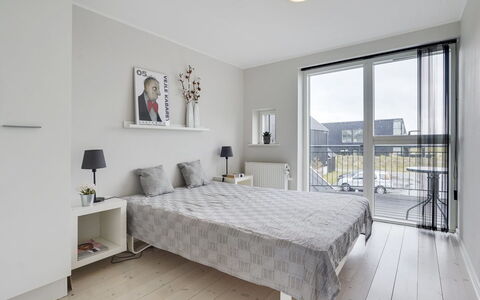 Katharine - 600M from the Sea: Interior Design, Furniture, Flooring, Floor, Wood, Ceiling, Bedroom, Bed, Room, Apartment