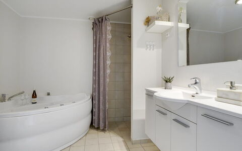 Katharine - 600M from the Sea: Interior Design, Flooring, Floor, Plumbing Fixture, Bathroom, Ceiling, Tap, Sink, Bathroom Cabinet, Plumbing