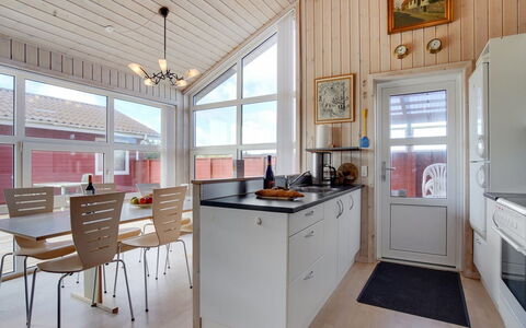 Karlsson - 500M from the Sea: Wood, Ceiling, Kitchen, Interior Design, Flooring, Furniture, Countertop, Floor, Home, Cabinetry
