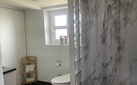 Nara - 500M from the Sea: Flooring, Floor, Plumbing Fixture, Interior Design, Bathroom, Plumbing, Tile, Glass, Toilet, Toilet Seat