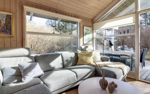 Ømod - 300M from the Sea: Wood, Home, House, Cottage, Living Room, Hardwood, Log Cabin, Couch, Houseplant