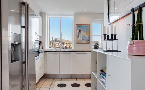 Thythulf - 550M from the Sea: Kitchen Appliance, Kitchen, Countertop, Flooring, Interior Design, Cabinetry, Major Appliance, Furniture, Floor, Wood