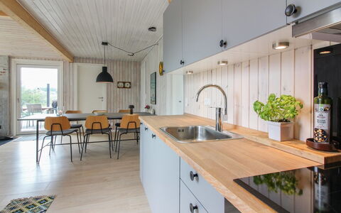 Marino - 480M from the Sea: Kitchen, Countertop, Wood, Flooring, Furniture, Interior Design, Kitchen Appliance, Cabinetry, Kitchen & Dining Room Table, Floor