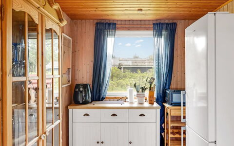 Jule - 600M from the Sea: Furniture, Cabinetry, Wood, Kitchen, Kitchen Appliance, Flooring, Interior Design, Cupboard, Major Appliance, Floor