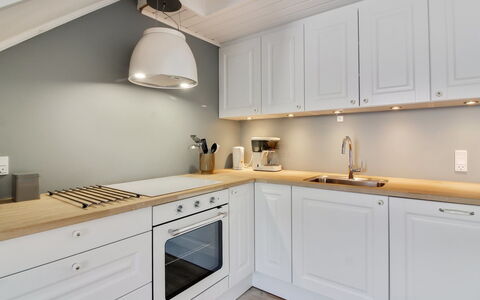 Meglena - 50M from the Sea: Flooring, Interior Design, Wood, Floor, Ceiling, Countertop, Cabinetry, Lighting, Light Fixture, Kitchen
