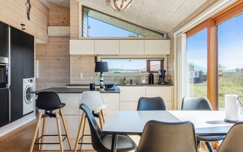 Tuire - 250M from the Sea: Flooring, Wood, Interior Design, Ceiling, Floor, Furniture, Wood Flooring, Kitchen & Dining Room Table, Light Fixture, Kitchen