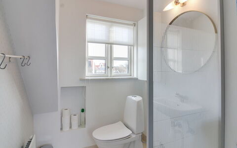 Evangelina - 350M from the Sea: Interior Design, Wall, Flooring, Plumbing Fixture, Floor, Bathroom, Ceiling, Plumbing, Lighting, Room
