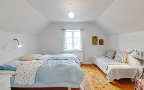 Evangelina - 350M from the Sea: Bed, Bedroom, Interior Design, Bedding, Bed Sheet, Floor, Wood, Furniture, Ceiling, Flooring