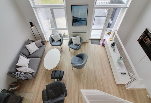 Adna - 700M from the Sea: Furniture, Interior Design, Flooring, Floor, Couch, Living Room, Wood, Apartment, Chair, Ceiling