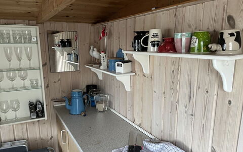 Janakij - 475M from the Sea: Wood, Shelving, Furniture, Room, Shelf, Kitchen, Ceiling, Wood Stain, Hardwood, Kitchen Appliance